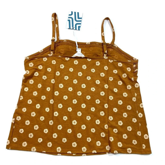 New Market & Spruce Brown Flower Tank Top - Picture 2 of 6